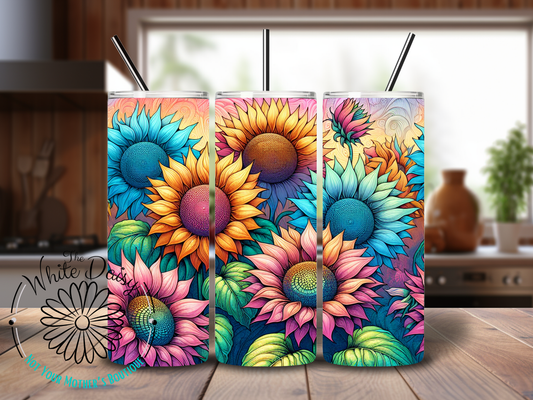 Colorful Sunflowers 20 oz Tumbler